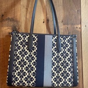 Kate Spade Black and Cream Floral Tote